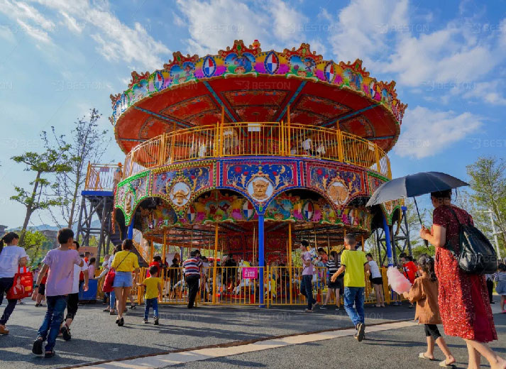 Double decker carousel ride